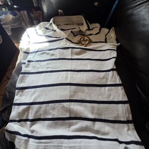 Ralph Lauren White and Black Striped Short Sleeve Tee